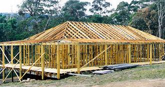 Hardwood house frame